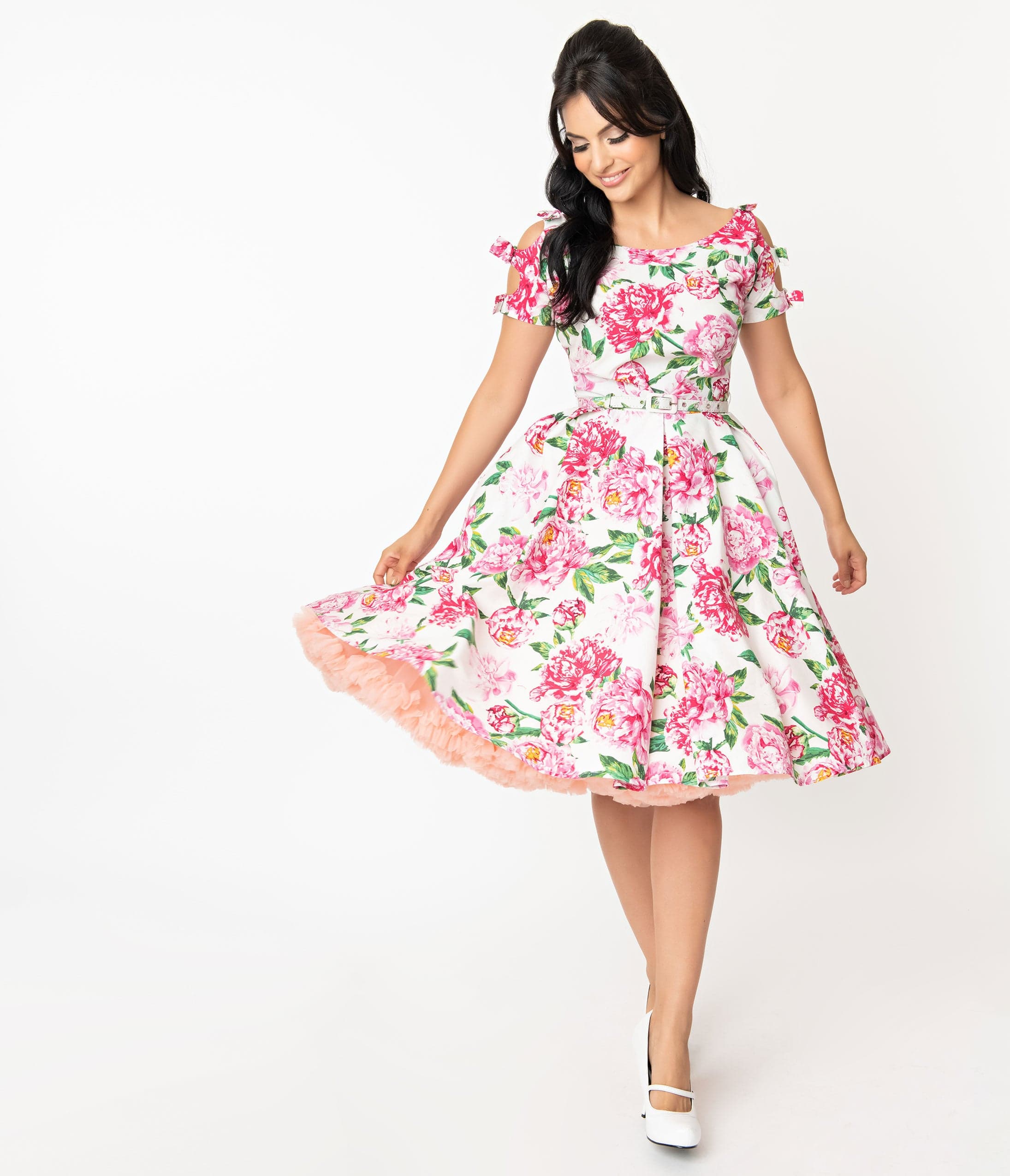 Pink Floral Selma Swing Dress ...